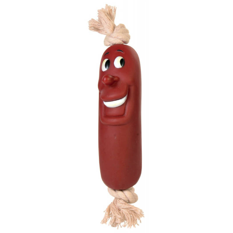 sausages on a rope dog toy