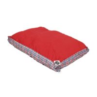 cleenpet-flat-bed-red-check-dog-bed