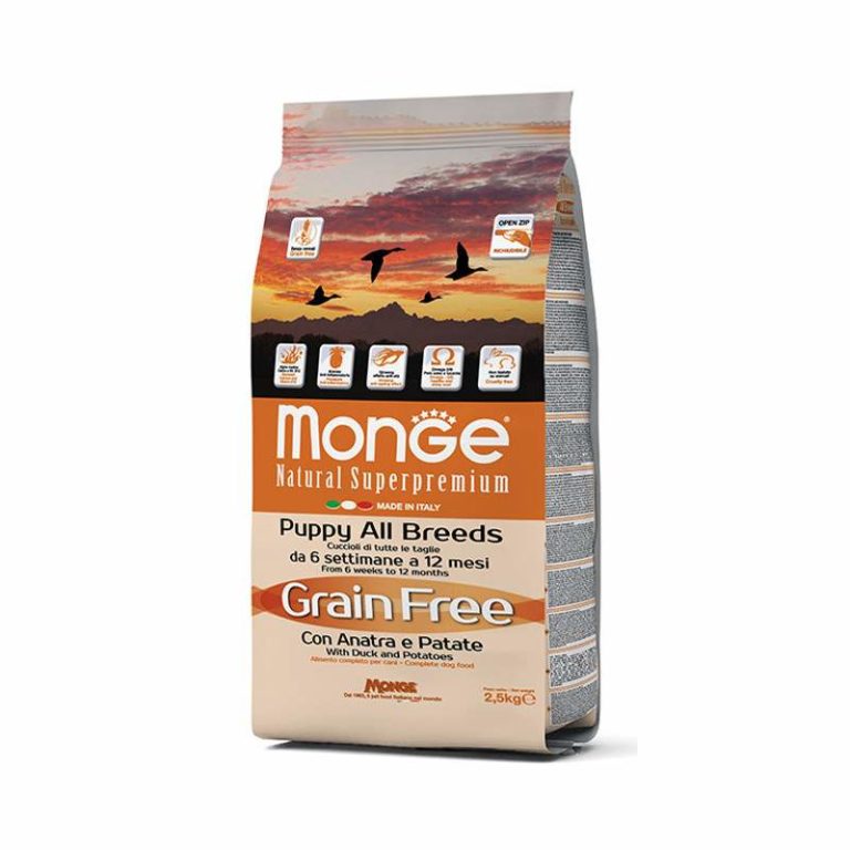 Buy Monge Grain Free with Duck & Potatoes All Breeds Puppy Dry Dog Food