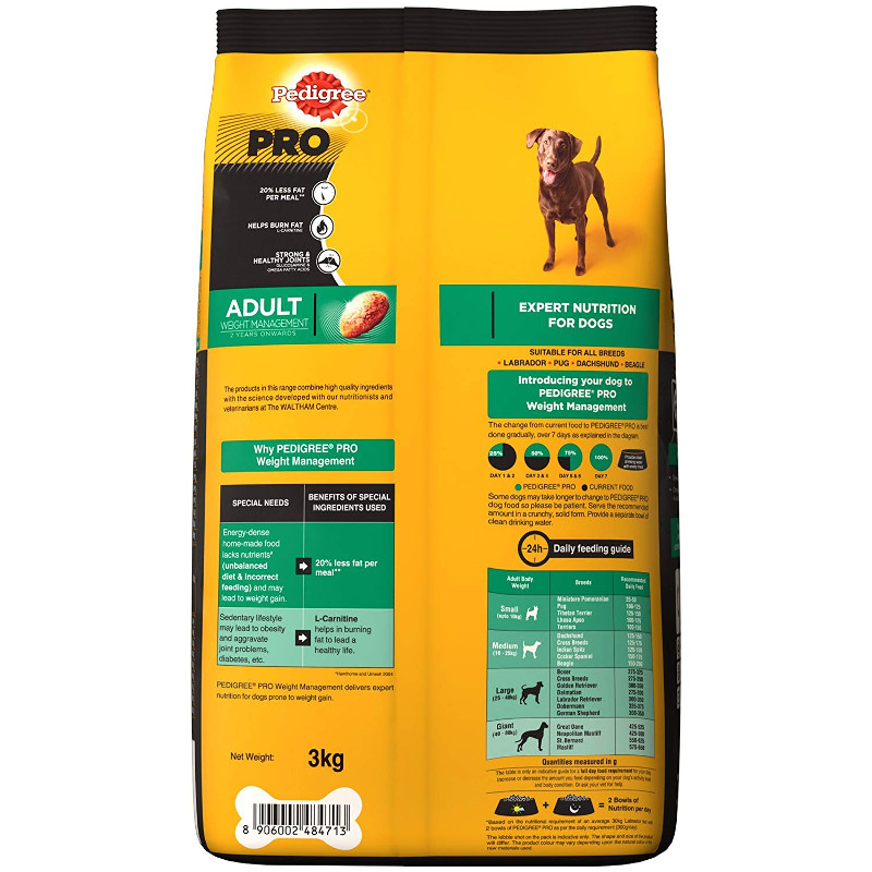 pedigree weight management dry dog food