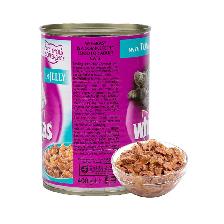 Buy Whiskas Tuna in Jelly Wet Cat Food Can, 400gm Online at Low Price