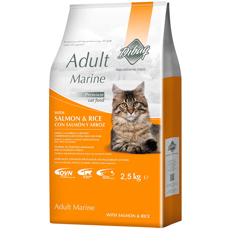 Buy Dibaq Adult Marine Salmon & Rice Dry Cat Food, 2.5kg Online at Low