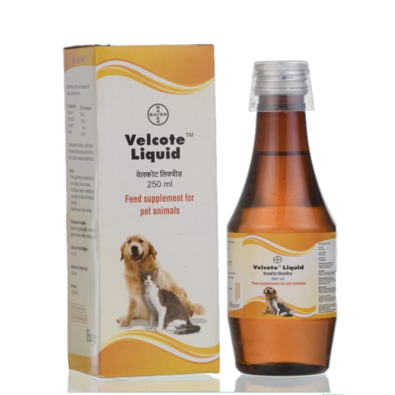 Buy Bayer Velcote Liquid Feed Supplement for Dogs & Cats, 250ml Online at  Low Price in India - Puprise